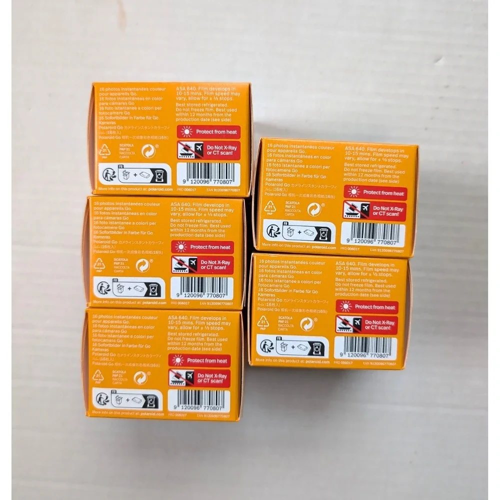 5 TOTAL PACKS Polaroid Color Go Film 16 Sealed Production Date 4/24